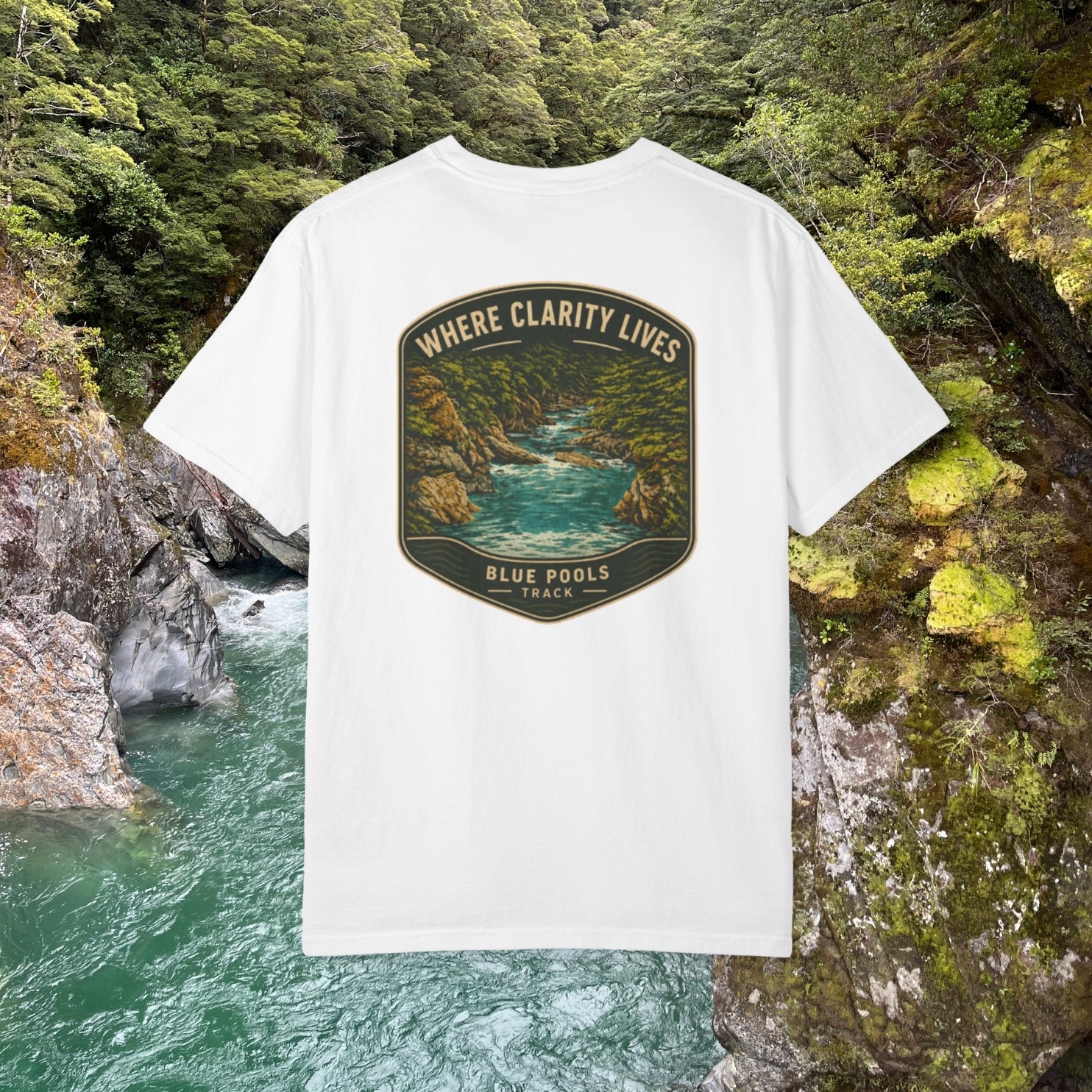 Where Clarity Lives. Blue Pools Graphic Tee