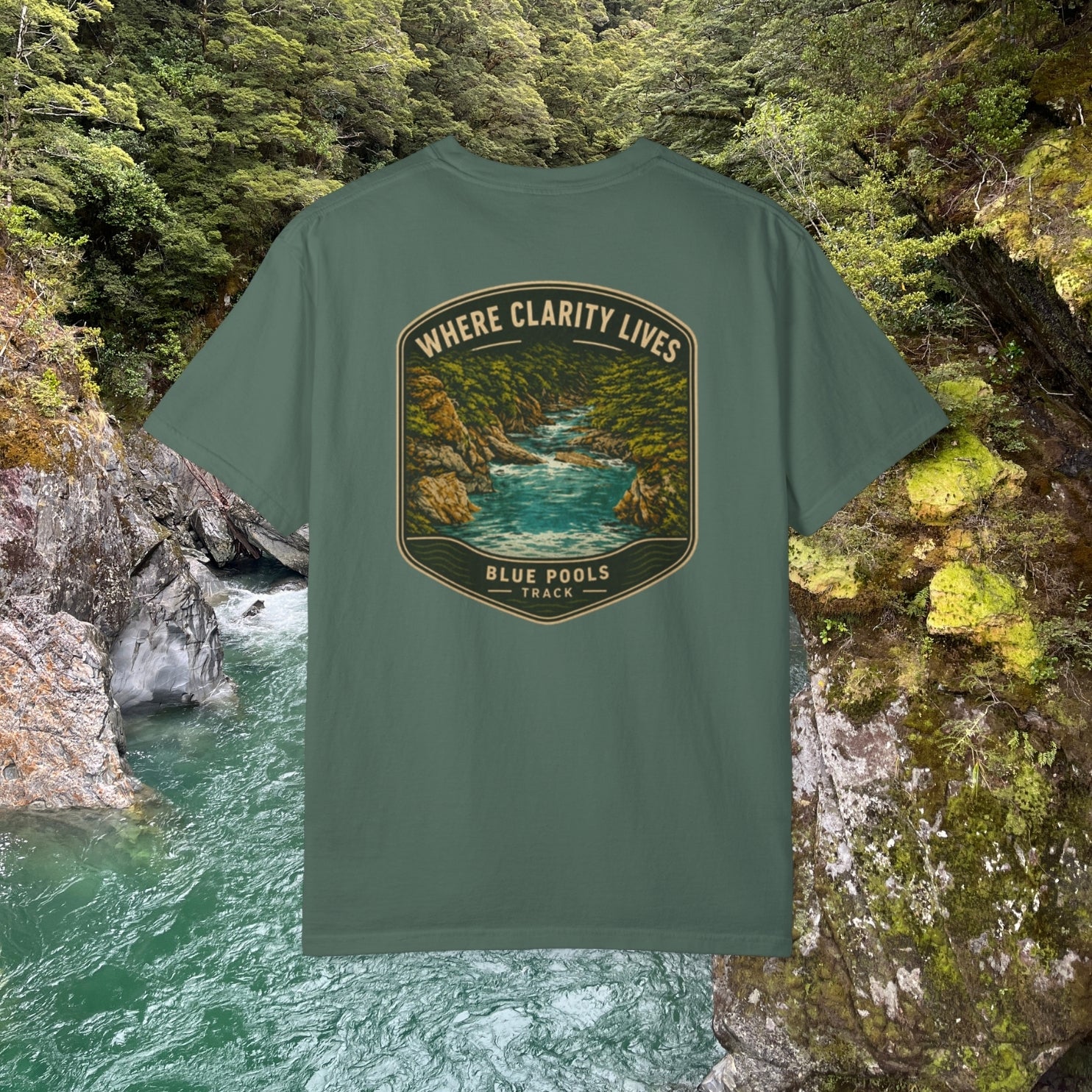 Where Clarity Lives. Blue Pools Graphic Tee