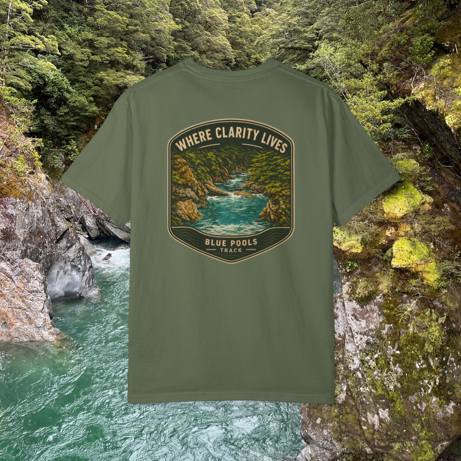 Where Clarity Lives. Blue Pools Graphic Tee