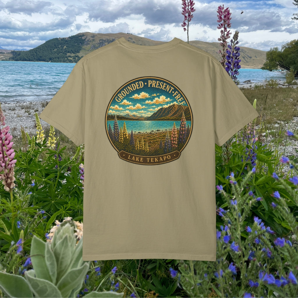 Grounded. Present. Free. Tekapo Graphic Tee